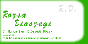rozsa dioszegi business card